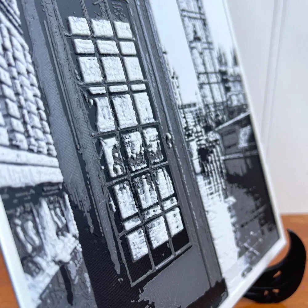 London Wall Art, 3D Printed Wall Art, Telephone Booth, Big Ben, City Scape Art - Picture 4 of 10